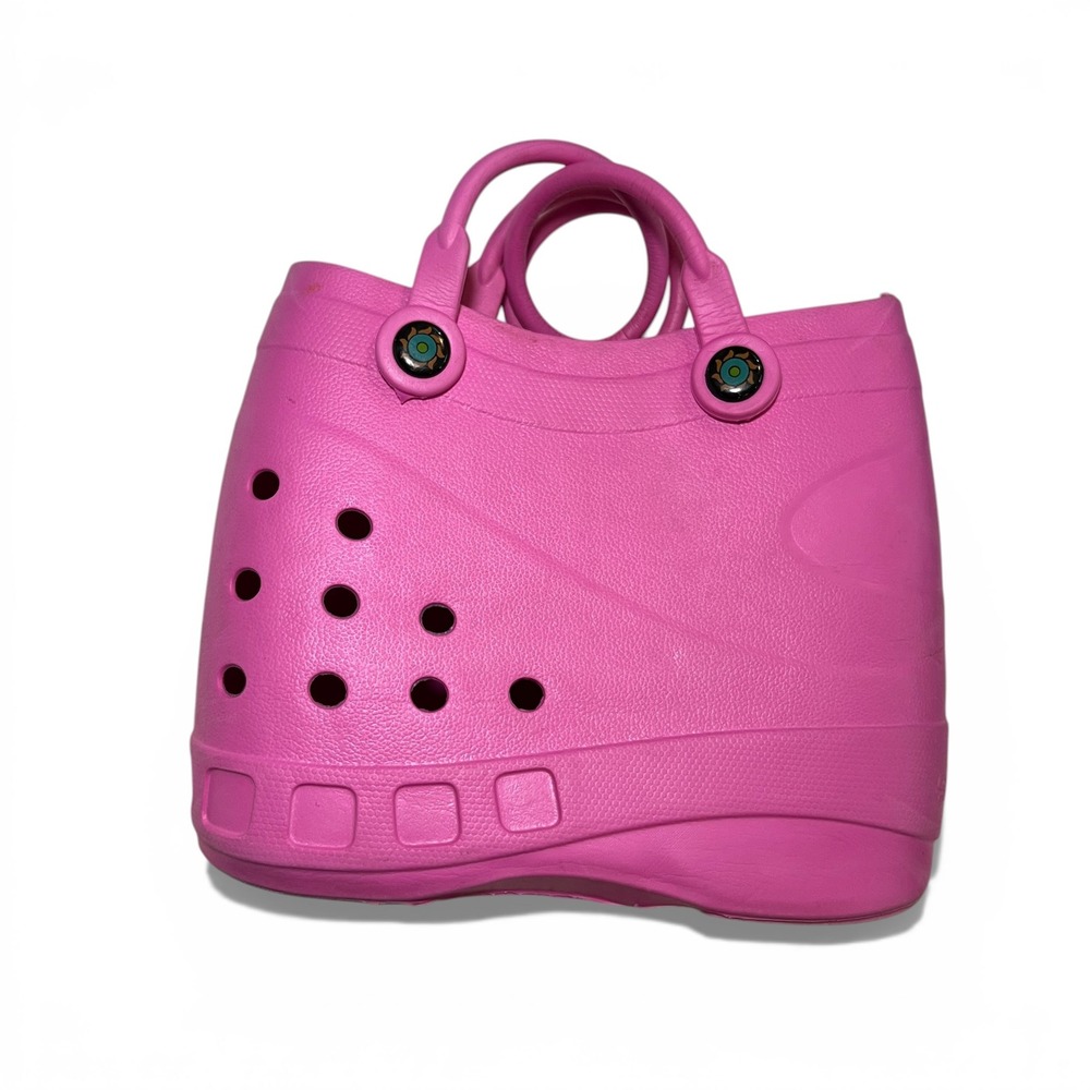 Optari SolTote Pink Womens Large Rubber Beach Bag Tote EVA Waterproof Clog Style